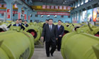 김정은, 핵잠 이어 미사일 공장도 시찰