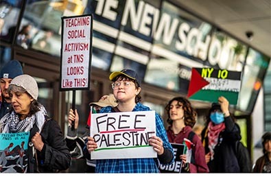 뉴욕시 대학가 팔레스타인 지지시위 확산